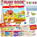 Montessori Preschool Busy Book for Toddlers - Activity Books for Kids Ages 3-5 - Preschool Learning Activities - Workbook Activity Binder - Autism Sensory Toys - Gifts for 3 4 5 6 Year Old Boys Girls 2 Pack