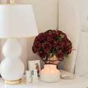 Artificial Peonies Silk Flowers, Burgundy Faux Peony Bouquet 4 Bundles Florals Arrangements for Farmhouse Home Boho Wedding Table Centerpiece, Fake Plastic Flowers Bulk for Vase Decoration (Burgundy)