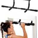SPRI Pull Up Bar - 8-Grip and 12-Grip Door Frame Mounting Pull-Up Bar for Versatile Workouts - Rugged Steel Frame with Foam Handles - Supports 300 Pounds - Fits Door Frames Up to 32 in. Wide  Black