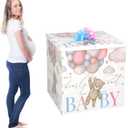 AmazingSpark 28in Jumbo Gender Reveal Gift Box Kit with Oversized Box Giant Pull Bows for Gender Reveal Baby Shower Birthday Party Decor(We Can Bearly Wait), 1 Count