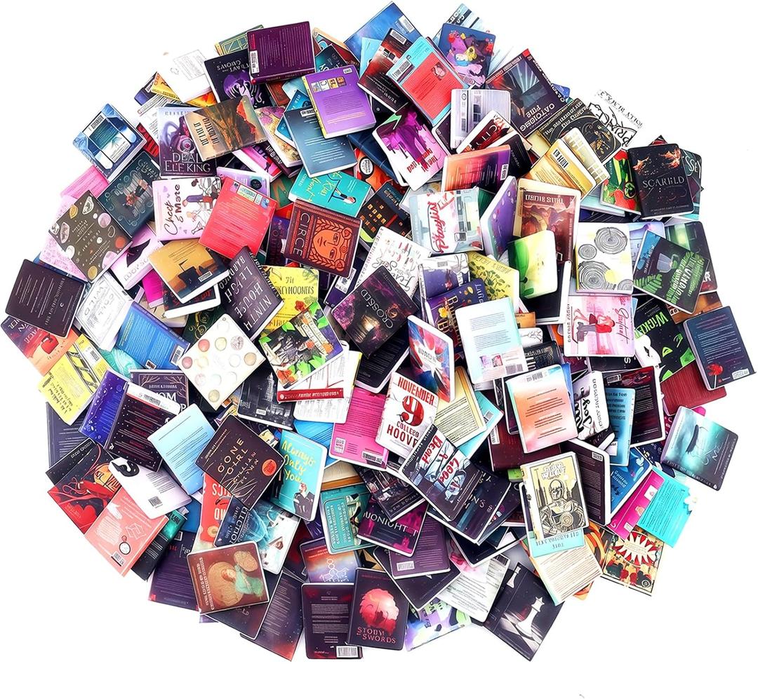 300Pcs Mini Books for Anxiety Bookshelf Tiny Book Fun Mini Brands Book Miniatures Library Dollhouse Accessories for DIY Living House Bookshelf Fillers Miniatures Small Books Bulk Crafting Decor