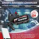 KAEDEAR Motorcycle Smart Battery Charger, USB Input, Mobile Battery Compatible, 12V, 2A, Maintenance Charging Function, Prevent Battery Damages, Perfect for Winter Storage, No Outlet Needed, KDR-B12