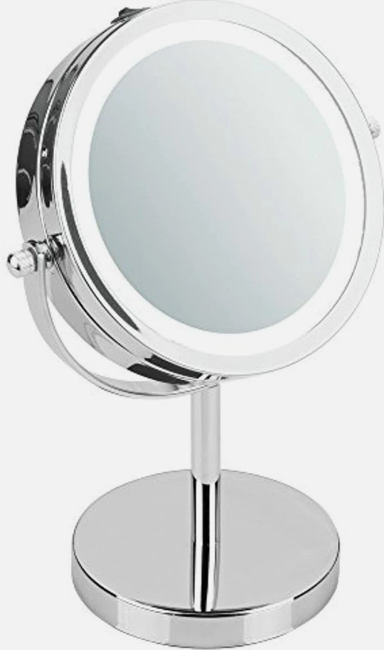 Lighted Free Standing Vanity Makeup Mirror for Bathroom Countertop, Chrome