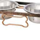 Loving Pets Elevated Dog Bowls  Raised Stainless Steel Dog Bowls with Steel Stand  Non-Skid, No Spill Feeder for Small, Medium & Large Dogs  Easy to Clean, Durable Raised Dog Feeding Station (1 Quart, Aged Copper)