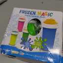 Slushie Cup, 2 Pack Slushy Maker Cup, Frozen Magic Squeeze Cups for Juice Milk Yogurt Ice Cream Make, DIY Cooling Cup with Lid & Straw Cool Stuff Things for Kids Friends Family (Blue+Green)