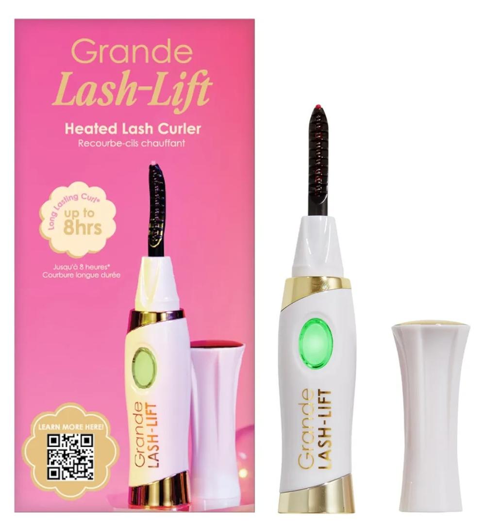 Grande Cosmetics LASH-LIFT Heated Lash Curler - Rechargeable, Travel-Friendly, with 2 Heat Settings - White