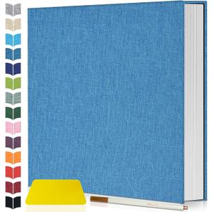 Artfeel Photo Album Self Adhesive Scrapbook,60 Pages Large Photo Book for 4x6,5x7,8x10 Pictures,DIY Album for Baby Wedding Family Travel Birthday,with Metallic Pen and Scraper