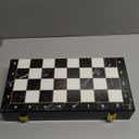 15" Large Chess Set for Adults with Weighted Acrylic Chess Pieces 3.5" King & Portable Folding Marbling Wooden Chess Board Travel Chess Sets Family Board Game Gift  Elegant Classic Chess Game