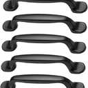 DOITOOL Modern Cabinet Handles 5pcs Black Pulls Aluminum Alloy Wardrobe Drawer Hardware