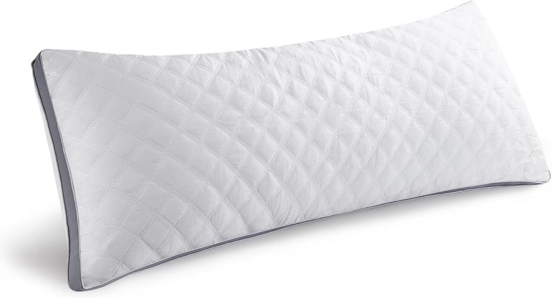 Leeden Body Pillow Insert - Full Body Pillow for Adults - Large Long Bed Pillow for Side Sleeper - Firm Breathable Support - 20 x 54 Inch - White