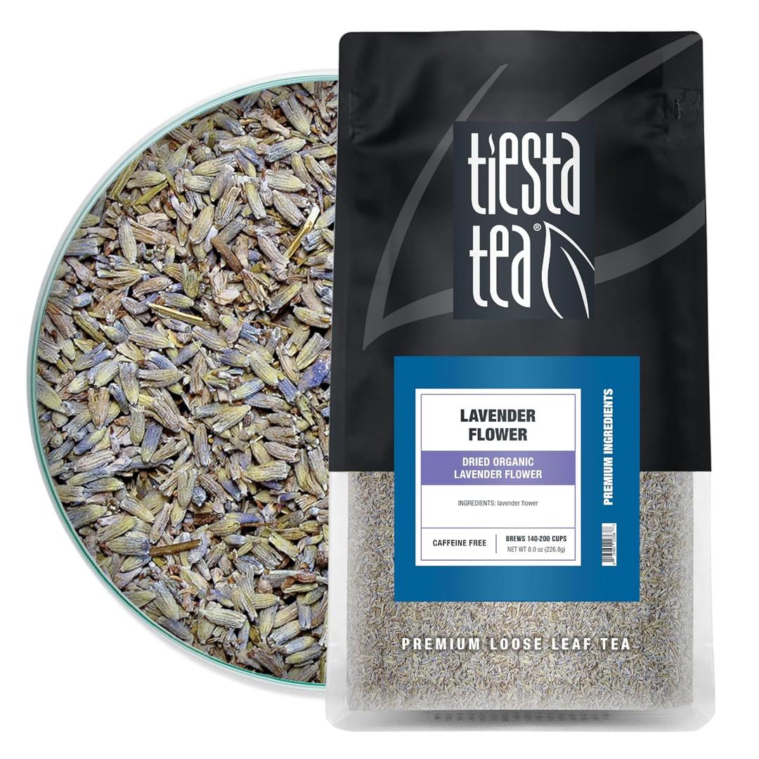 Tiesta Tea Dried Organic Lavender Flower Loose Leaf Herbal Blend 8oz (EXP 08/14/26)