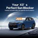 Windshield Sun Shade for Fit BMW X3 2018-2025 Foldable Sunshade with Titanium Silver & Ice Blue Layer, UPF50+ Car Window Shade