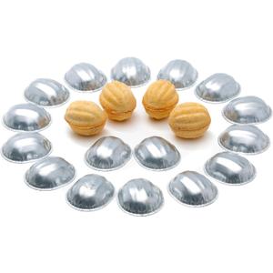 Walnut Cookie Mold for Baking - Pastry Oreshki Mold 24 Pcs - Oreshki Maker Mini Metal Mold - Pastry Cookie Nutletss Set - Non-Stick Cookie Form for Sweet Nuts, 1.97"x1.77"