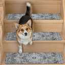 OJIA Stair Treads Non Slip Stair Runners for Wooden Steps Indoor, 15PCS 8"x30" Rubber Backing Carpet Treads for Wood Stairs Staircase Step Treads for Kids & Dogs, Stair Covers Safety Mats