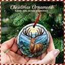 2 x Deer Christmas Ornament 2025 - Rustic Hunting Decor, Buck Hunter Reindeer Decoration  Woodland Holiday Tree Ornament, Hunt Lover Gift, Ideas for Man, Hunters