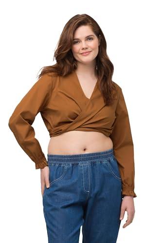 Ulla Popken Women's Short Wrap Blouse, L
