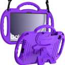 LTROP Case for Samsung Galaxy Tab A11 Plus 2025 / A9 Plus 2023 11 Inch with Shoulder Strap Handle & Kickstand, Shockproof Bumper Case for Galaxy Tab A11+ 2025 / A9+ 2023 11" - Purple