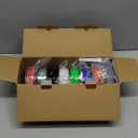 TECBEARS TPU Filament 1.75mm, 95A 3D Printer Filament, Flexible TPU Filament for Fast Printing, 250G Spool, 8 Rolls, 2KG in Total, Black+White+Transparent+Grey+Red+Blue+Green+Orange