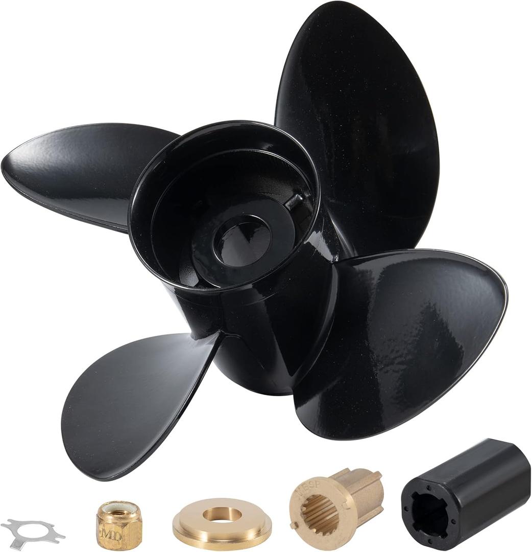 YOUNG PROPS 14 X 17 Replace OEM#48-8M0084494 Outboard Boat Propeller for Mercury Engine 135-300HP 2 & 4-Stroke & Mercruiser Sterndrives Alpha/Bravo One,4-Blade Aluminum 14dia x17 Pitch Boat Propeller