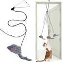 Kalimdor Interactive Cat Feather Toys,Retractable Teaser Toy Hanging Interactive Toys for Indoor Cats Kitten Play Chase Exercise, Kitten Mental Exercise Toys (1 Pack)
