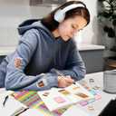 B1ykin Notebook Sticky Notes Stationery Set, 6Pcs Hardcover Ruled Journal Notebook with Planner Stickers, Neutral Pen Bookmarks Clips Birthday Gift for Office School Students (Coffee)