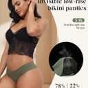 LEVAO Seamless Underwear for Women No Show Cheeky Bikini Panties Stretch V Cut Panty S-XL (Regular & Plus Size) (Medium)