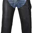 HWK Motorcycle Leather Chaps for Men and Women, Black Motorcycle Chaps for Road Rash Protection and All-Weather Comfort, Size: 32