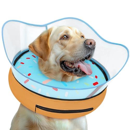 Toptakeit Elevated Inflatable Dog Cone Collar Alternative After Surgery, Dog Donut Collar, Soft Pet Cone to Stop Licking for Small Dogs