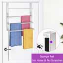 16Inch Over The Door Towel Rack, VOTZAAQ Stainless Steel Over Door Towel Holder, Door Towel Hanger with 3 Tier Towel Bars, Over Door Towel Storage for Bathroom, Brushed Nickel