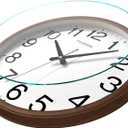 TIMESS Wall Clock, Classic Wood Style Finish, 18 Inch Non-Ticking Silent Battery Operated Analog Clock, Ideal Retro Decor for Home, Bedroom, Living Room, Kitchen, Bathroom, Office(Wood Brown)