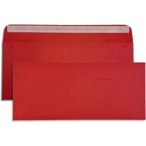 #10 Red Envelopes Self Seal - 25 Pack - Red #10 Envelopes with Peel & Stick Flap