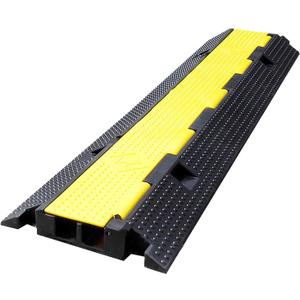 1 Pack Rubber Cable Ramp Hose Cable Protector Ramp 2 Channel 22000Lbs Load Capacity Traffic Speed Bump Wires Power Lines Extension Cord Cover for Indoor Outdoor