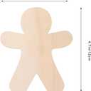 10pcs Unfinished Wooden Gingerbread Man Cutouts Wood Slices Painting Slice Crafts for DIY Crafts Ornaments, 3.94 X 4.72 Inches