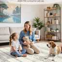 Miukiki 4x6 Area Rug for Living Room Moroccan Washable Rugs Non Slip Indoor Floor Carpet Foldable Large Soft Area Rug for Dining Room Bedroom with Low Pile(Grey,4'x6')