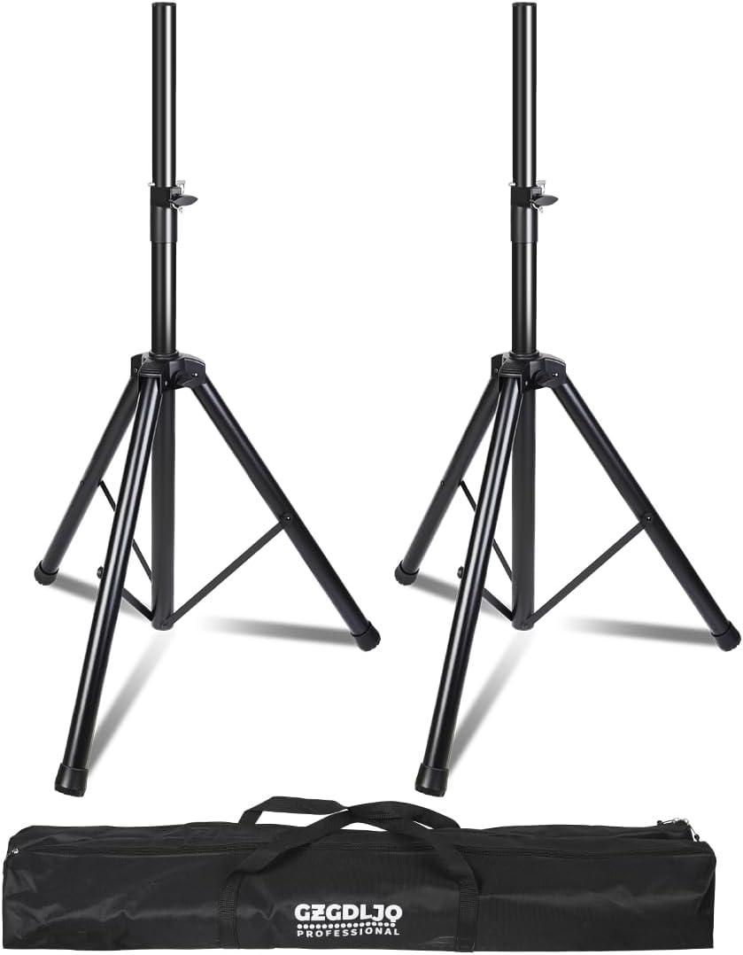 2 Pack Universal Speaker Stands Pair, Height Adjustable Tripod from 35 to 60 Inch 35 MM Compatible Insert with Carrying Bag for Stage