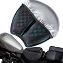 Foldable Motorcycle Gel Seat Cushion with Sunshade Cover 3D Dome-Shaped High Elasticity Shock Absorption Seat Pad, Comfort & Butt Protection for Long Rides, Stay Cool & Comfortable