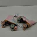 Magnitt Roller Skates for Girl and Women Rainbow Leather Roller Skate Ages 8-12 for Beginner Indoor Outdoor (Pink US:6)