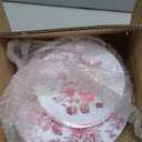 FYSUIMU 40Pcs Pink Floral Plastic Plates Vintage Flower Reusable Plate Chinoiserie Dinner Dessert Plates for Mother's Day Birthday Baby Shower Party Supplies Table Decor