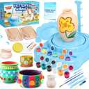 Insnug Mini Kids Pottery Wheel: Complete Painting Kit for Beginners with Modeling Clay and Sculpting Tools, Arts & Crafts Small Banding Wheel for Pottery, Tiny Pottery Wheel for Kids Age 8-12, 10-13