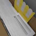 Novabright Lemonade Party Display Stand 55x31 Inch with Yellow White Striped Awning Wooden Vendor Cart Summer Party Decoration for Birthday Baby Shower Lemonade Stand Supplies