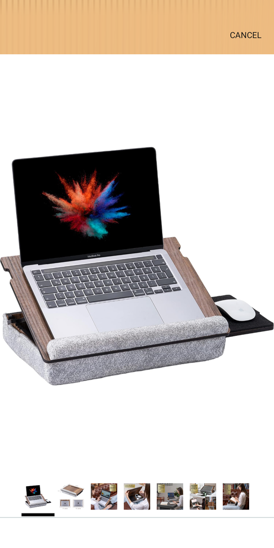 Vigo Wood Lap Desk for Laptop - Laptop Tray with Cushion, Portable Lap Desk for Lap, Adjustable Lapdesk, Couch Lap top Table for Work, Ergonomic Lap top Stand for Bed