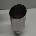 2.5 inch Inlet Exhaust Tip, 4" Outlet 9" Overall Length Stainless Steel Exhaust Tail Pipe, Weld-On, Slant Sleek Angle Cut, Polished Tailpipe, Silvery, 2Pcs