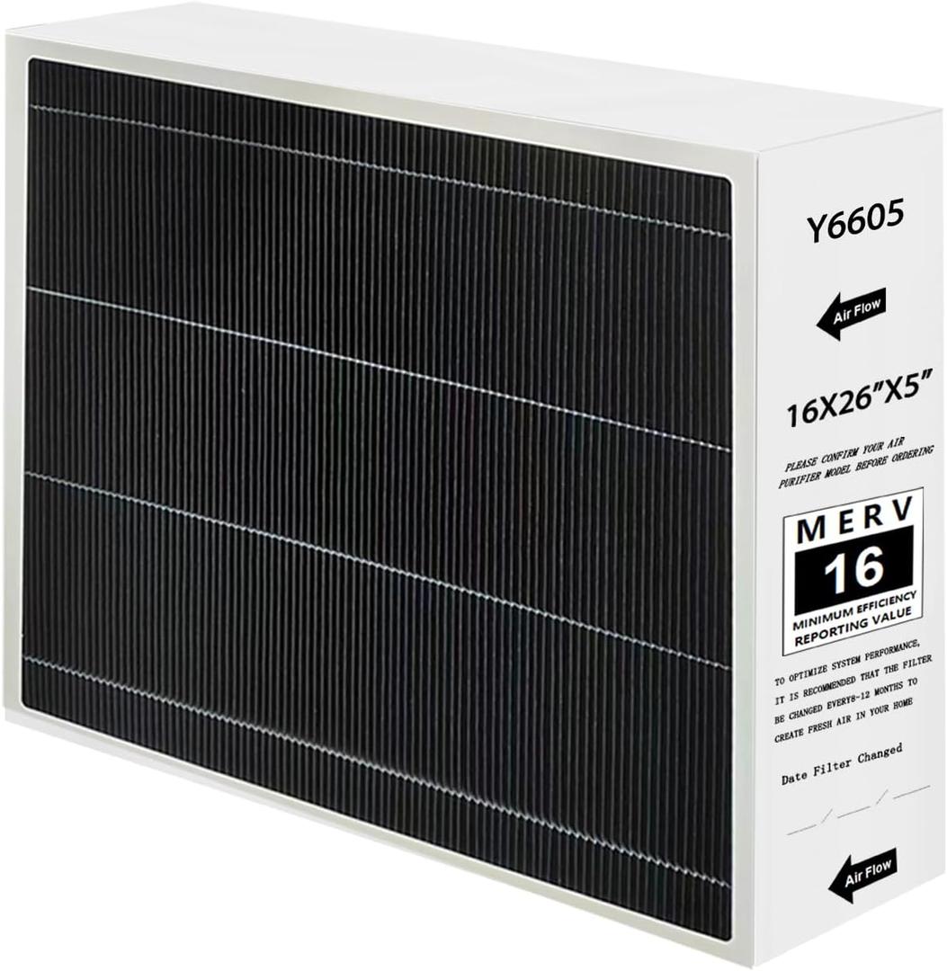 Upgraded Y6605 16x26x5 MERV16 Replacement Filter Compatible with PureAir PCO3-16-16 Air Purifier Purification System,Y6605 Filter