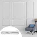 Pre-Cut Accent Wall Molding Trim Kit, 6 Frames Premade Wainscoting Panels for Interior Decoration, Ready to Assemble Chair Rail Moulding (White)