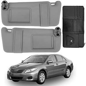 DIMEANI fit for Toyota Camry Sun Visor Replacement, fit for 2007 2008 2009 2010 2011 Toyota Camry and Hybrid Without Light, Driver&Passenger Side, 74310-06750-B0 74320-06780-B0 (2PCS-Gray)