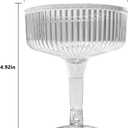 20 Pack Ribbed Martini Glasses- Plastic Coupe Glasses, Clear Cocktail Cups for Champagne Tower, Wedding, Birthday Party Supplies