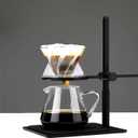 Pour Over Coffee Station Coffee Dripper Stand Stainless Steel (Black Adjustable)