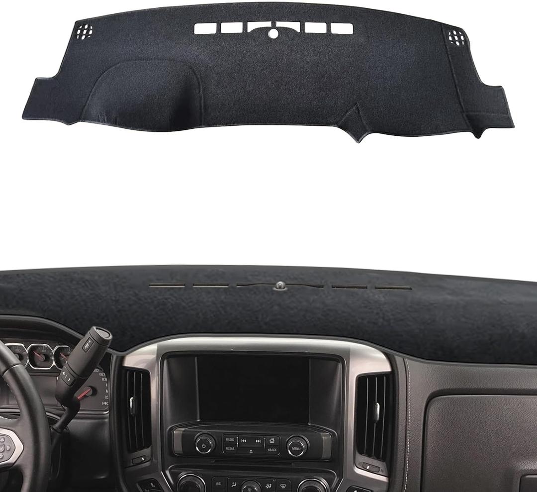 POSAID Dash Cover Dashboard Mats for 2014-2018 Chevy Chevrolet Silverado 1500/GMC Sierra 1500, Interior Dash Cover Mat for 2015-2019 Chevy Silverado/GMC Sierra 2500HD 3500HD, Gray