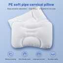 eConstructs PE Soft Pipe Cervical Pillow, Adjustable Ergonomic Contour Neck Pillow for Back and Side Sleepers, Cooling Breathable & Machine Washable, Odorless Support, Sleepy Style