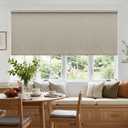 Oatmeal 100% Blackout Roller Shades for Window Room Darkening Thermal Insulated UV Protection Cordless Free-Stop Beige Window Blinds for Bedroom Home Office Door Protect Privacy 75" W x 72" H